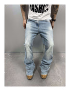 KARMANISTIC Cutoff Washed Flared Jeans