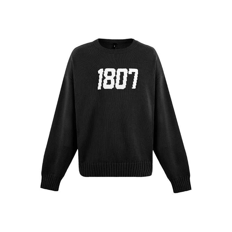 1807 Chenille Logo Jacquard Knit Sweater