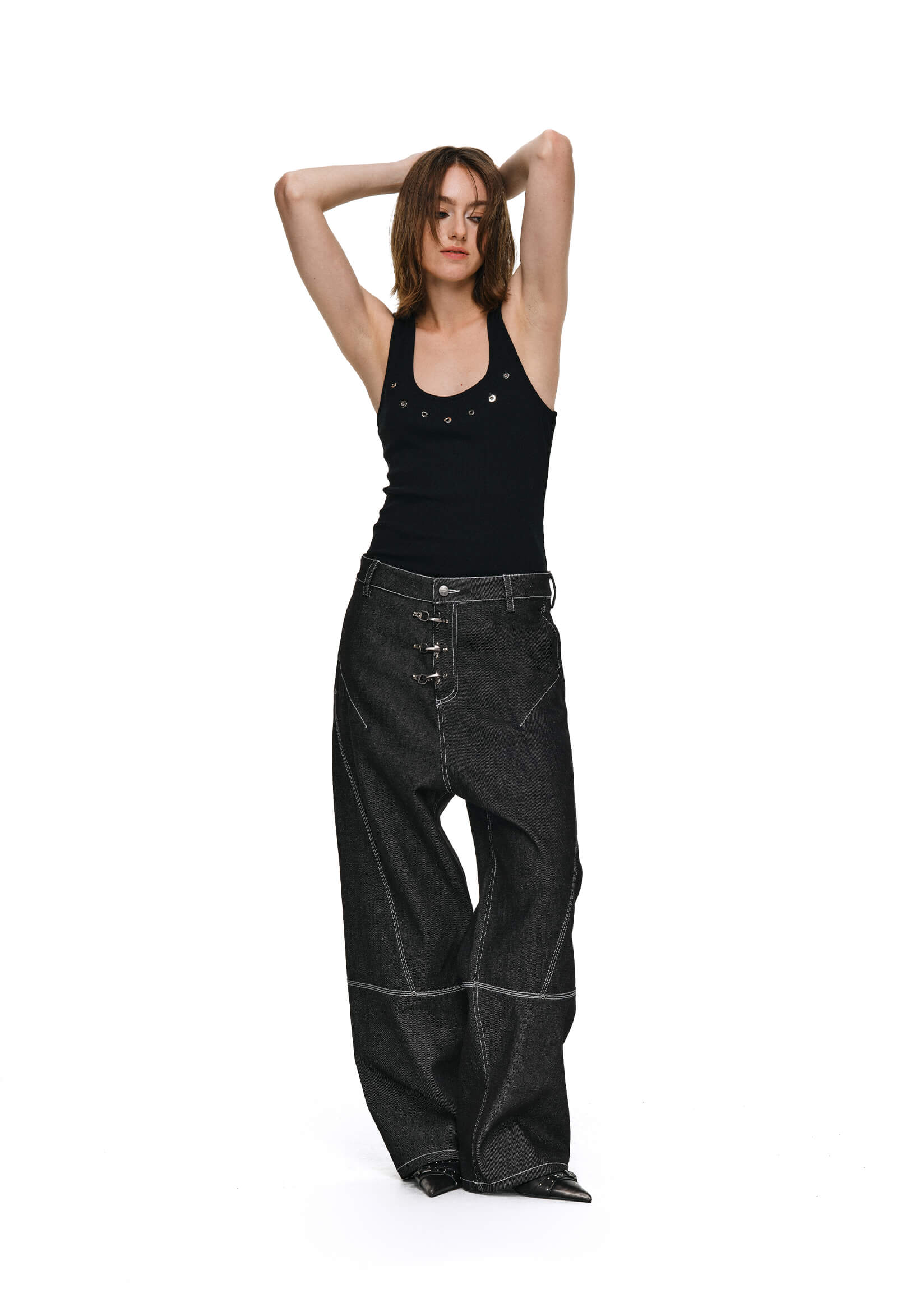 ANTIDOTE 3D Cut Stitched Denim Jeans