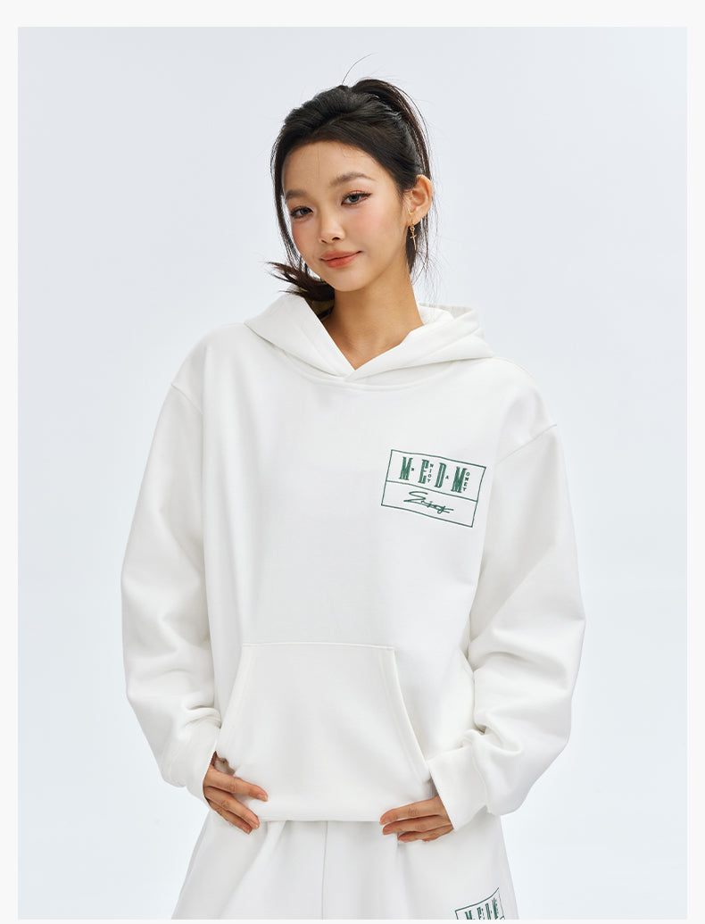 MEDM Embroidered Lettered Logo Hoodie & Sweatpants