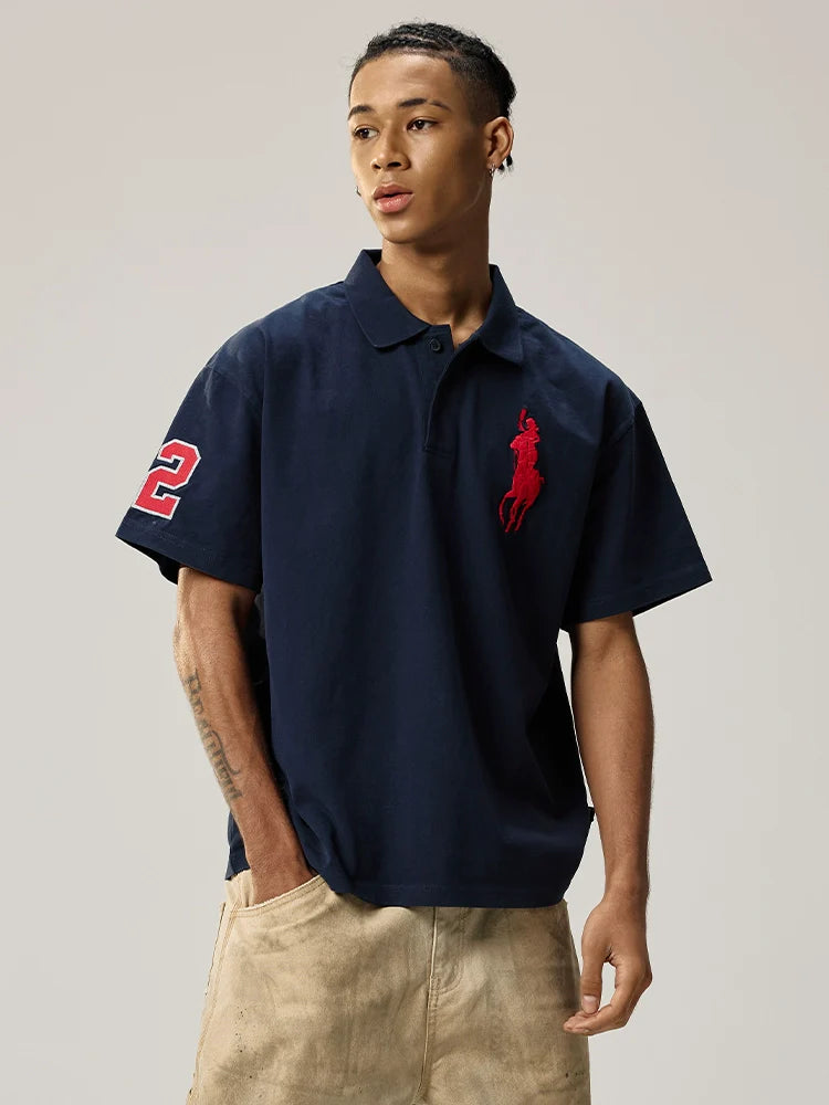 Remedy Cocktail Glass Girl Embroidery Polo Shirt
