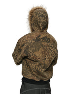 ANTIDOTE Washed Leopard Fur Hooded Work Jacket