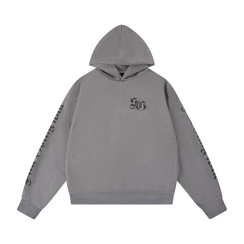 1807 Gothic Burnout Suede Hoodie