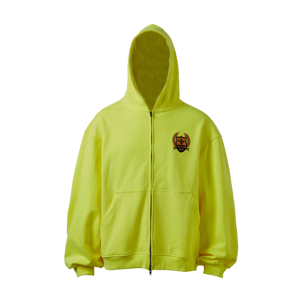 STEEPC Sparkling Fluorescent Yellow Zip Hoodie