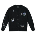MEDM Floral Butterfly Embroidered Cable Knit Cardigan