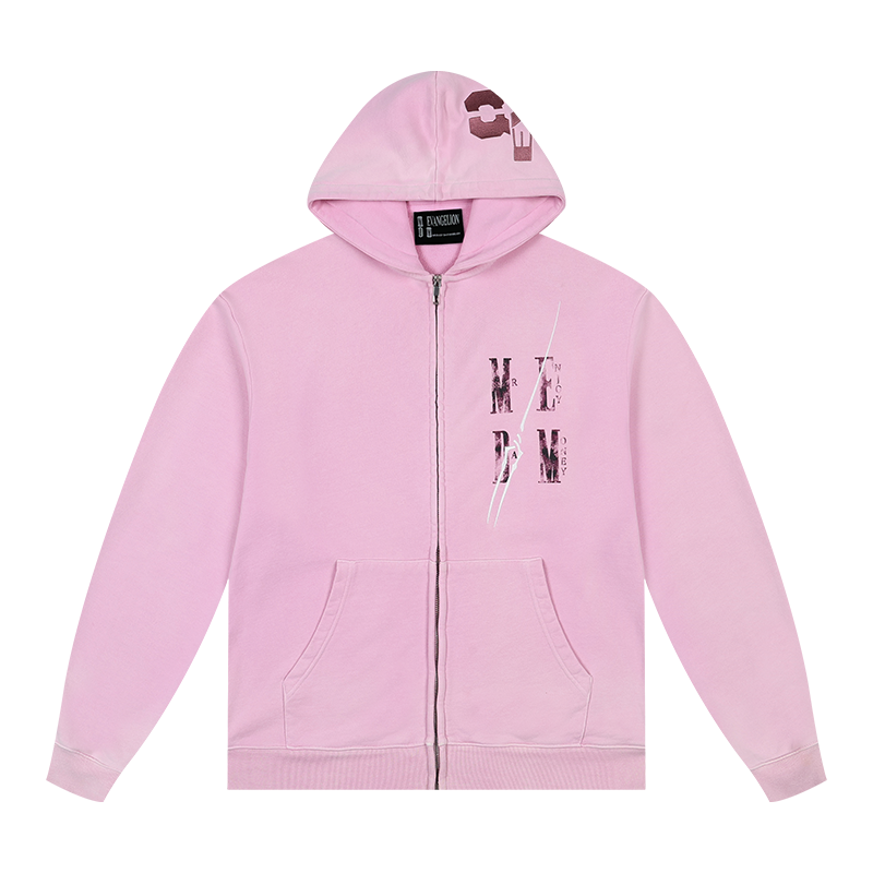MEDM x EVA Evangelion Washed Zip-Up Hoodie