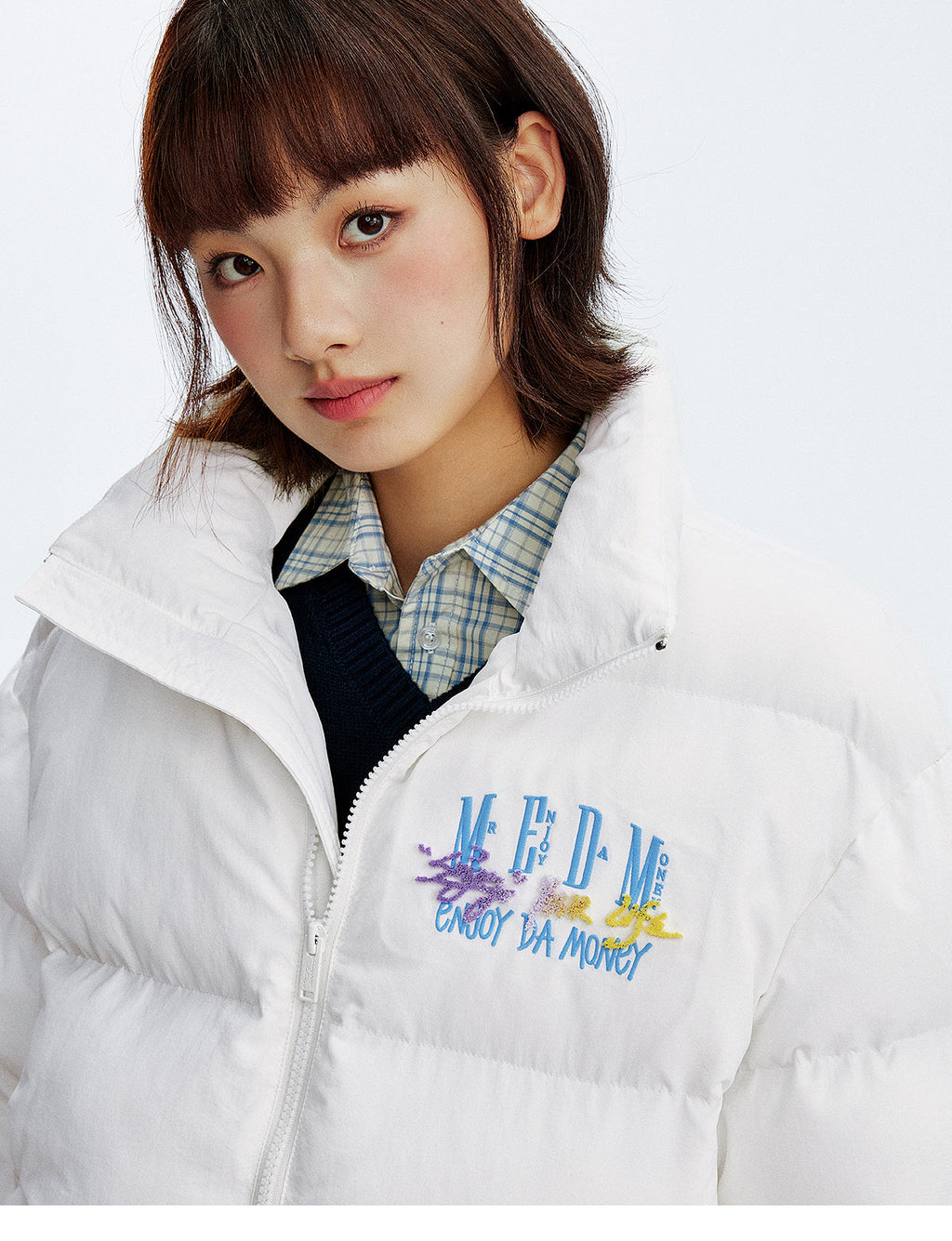 MEDM Gradient Embroidered Puffer Jacket