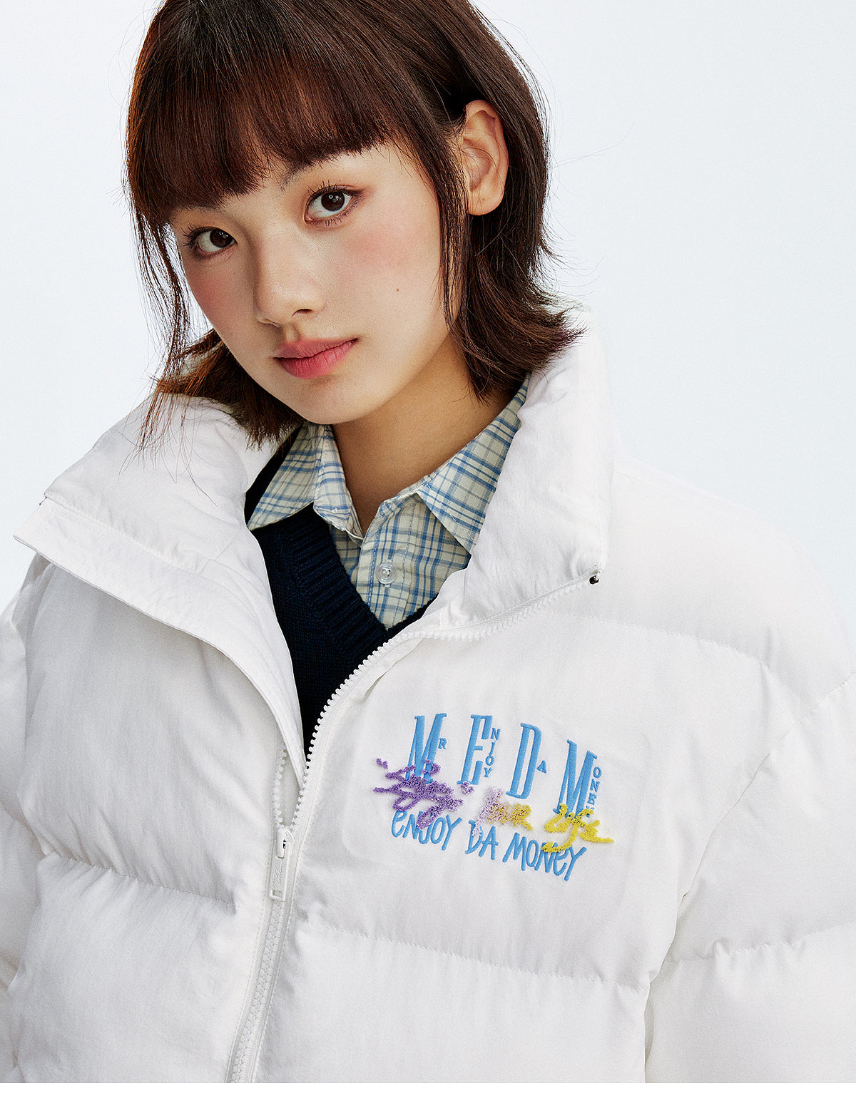 MEDM Gradient Embroidered Puffer Jacket