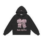 EMPTY REFERENCE Lace Bow Printed Hoodie