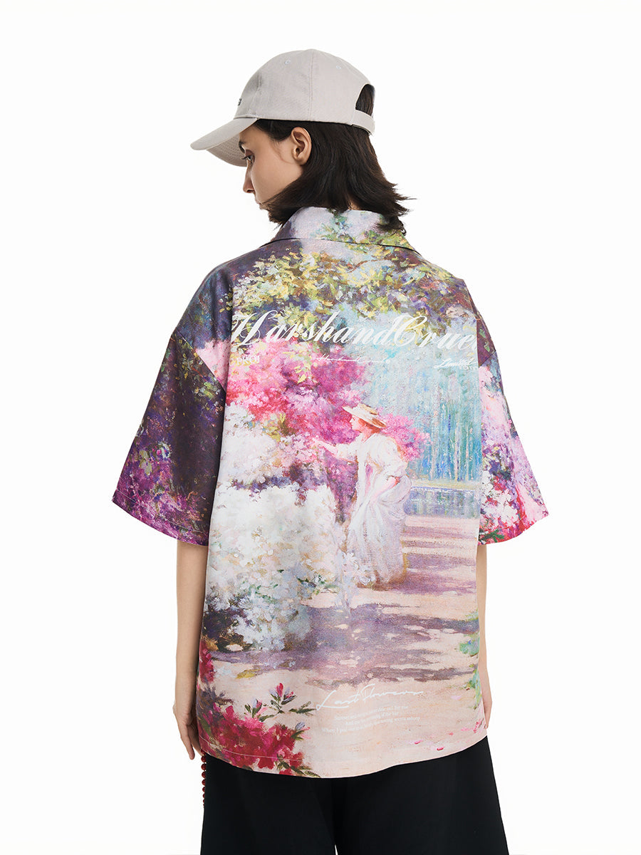 Harsh and Cruel Oil Painting Garden Cuban Shirt