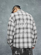 1807 Plaid Distressed Long Sleeve Shirt