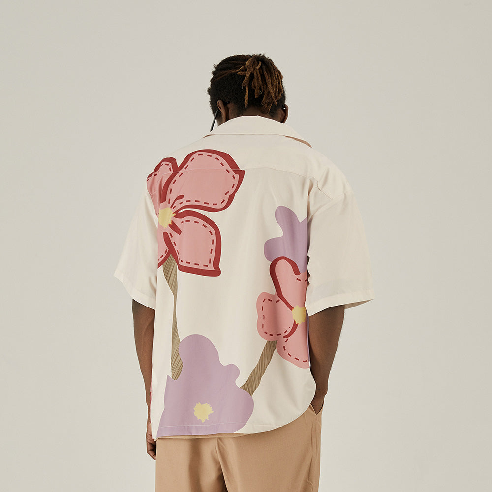 EMPTY REFERENCE Spring Flower Short Sleeve Shirt
