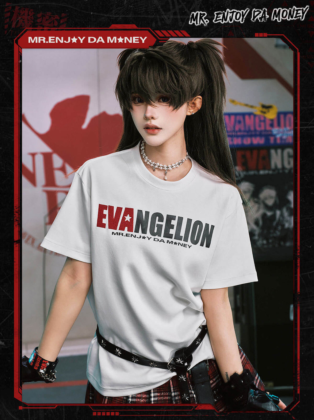 MEDM x EVA NEVER END Mixed Embroidery Print Logo Tee