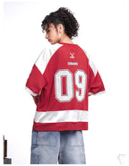 F3F Select Color Block Lace Up Mesh Short Sleeve Hockey Jersey
