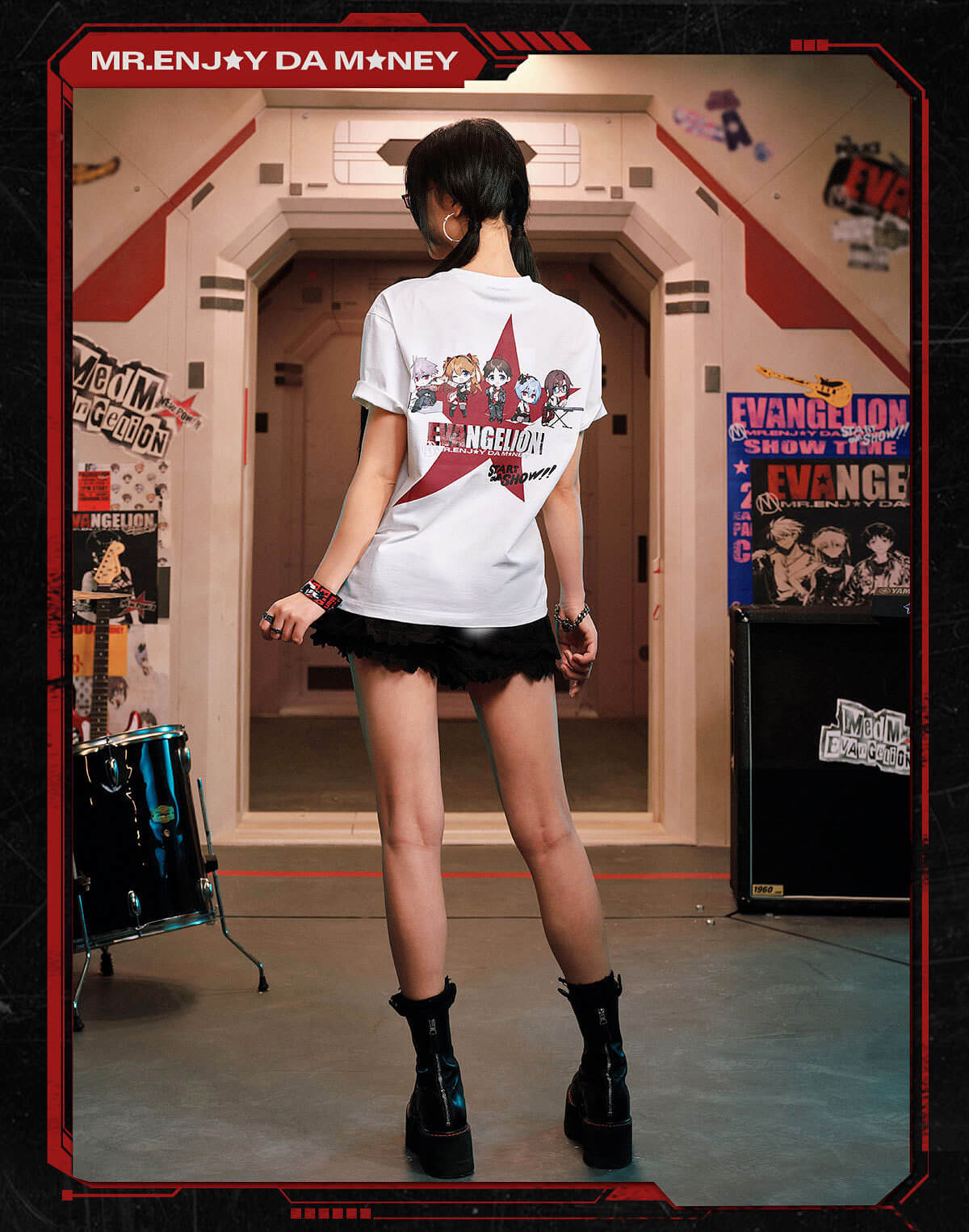 MEDM x EVA NEVER END Cute Character Star Key Art Print Tee