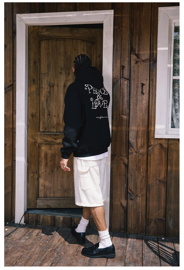 Remedy PEACE LOVE Pearl Embroidered Hoodie