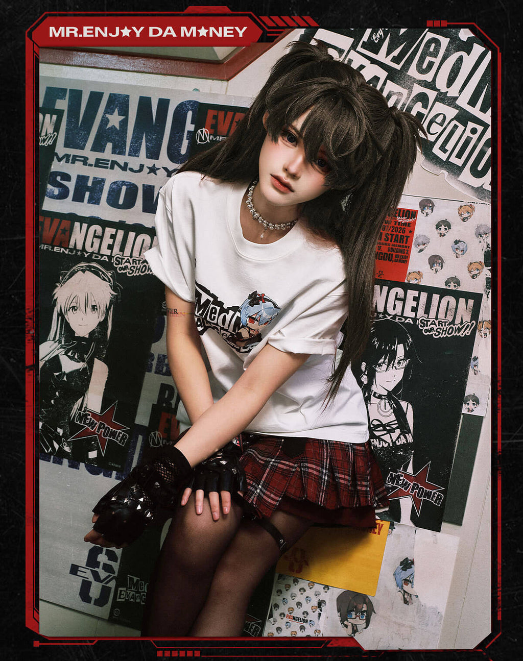 MEDM x EVA NEVER END Cute Character Music Note Graphic Tee