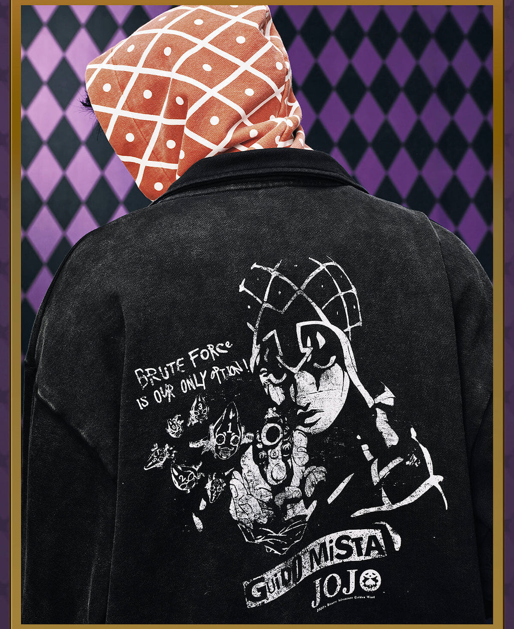 MEDM × JOJO Plaid Hooded Washed Zip Up Hoodie