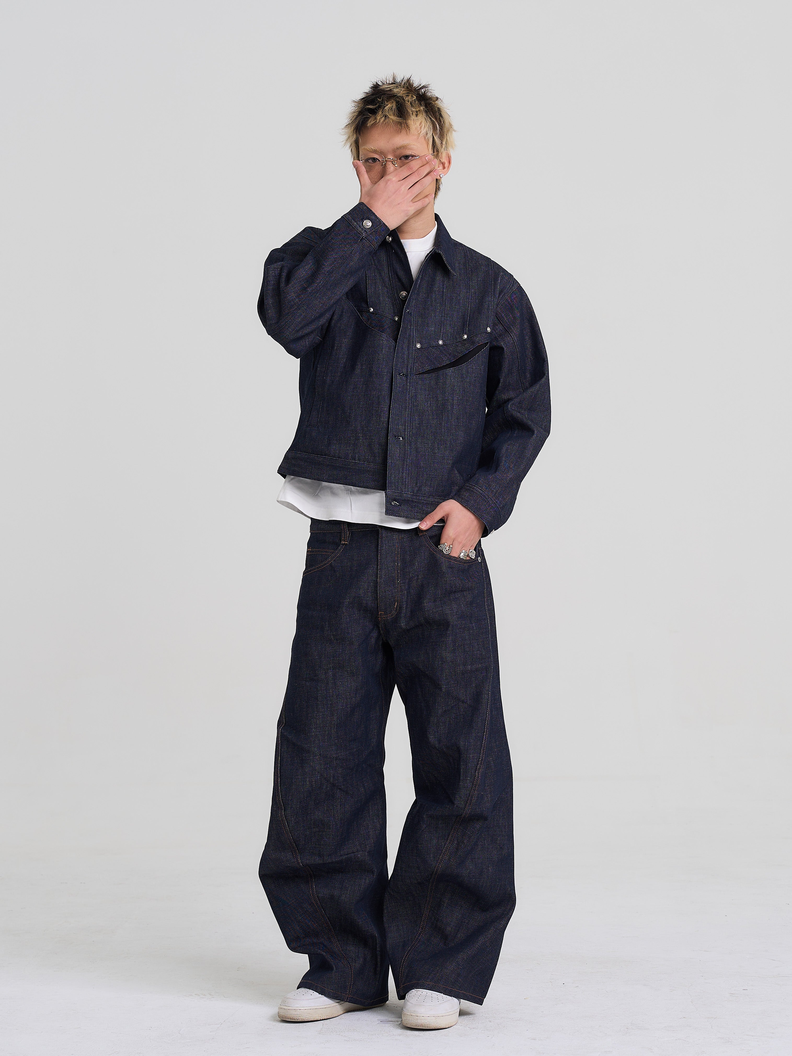 EVILKNIGHT(EK) Classic Tailoring Line Wide-Leg Jeans
