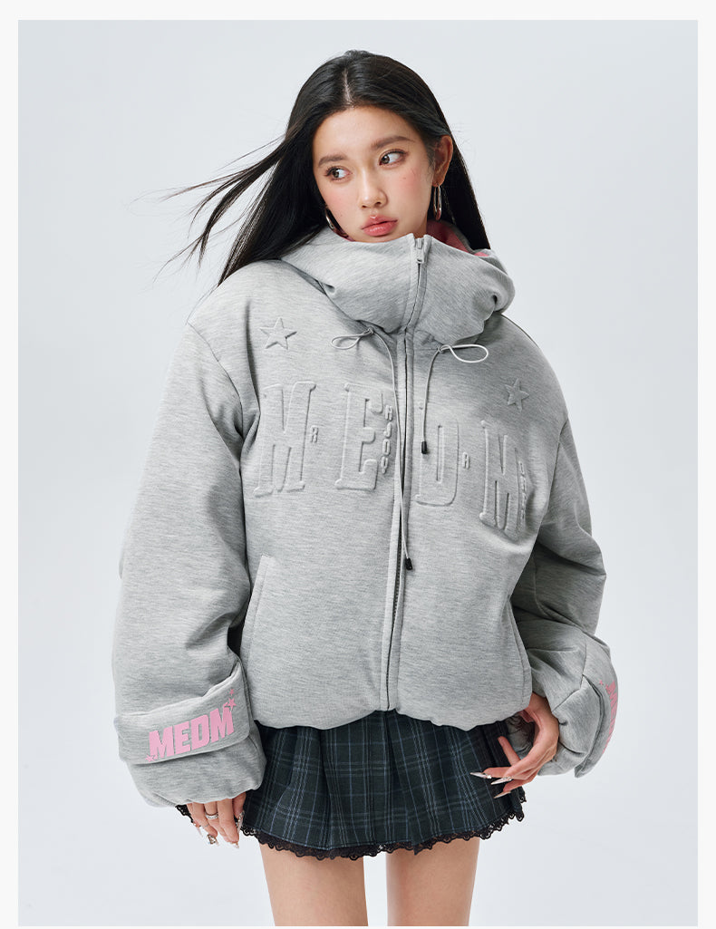 MEDM Embossed Logo Hooded Down Jacket
