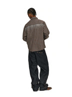 ANTIDOTE Rhinestone Flannel Plaid Long Sleeve Shirt