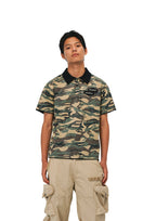 EVILKNIGHT(EK) Embossed Snake Print Camo Polo