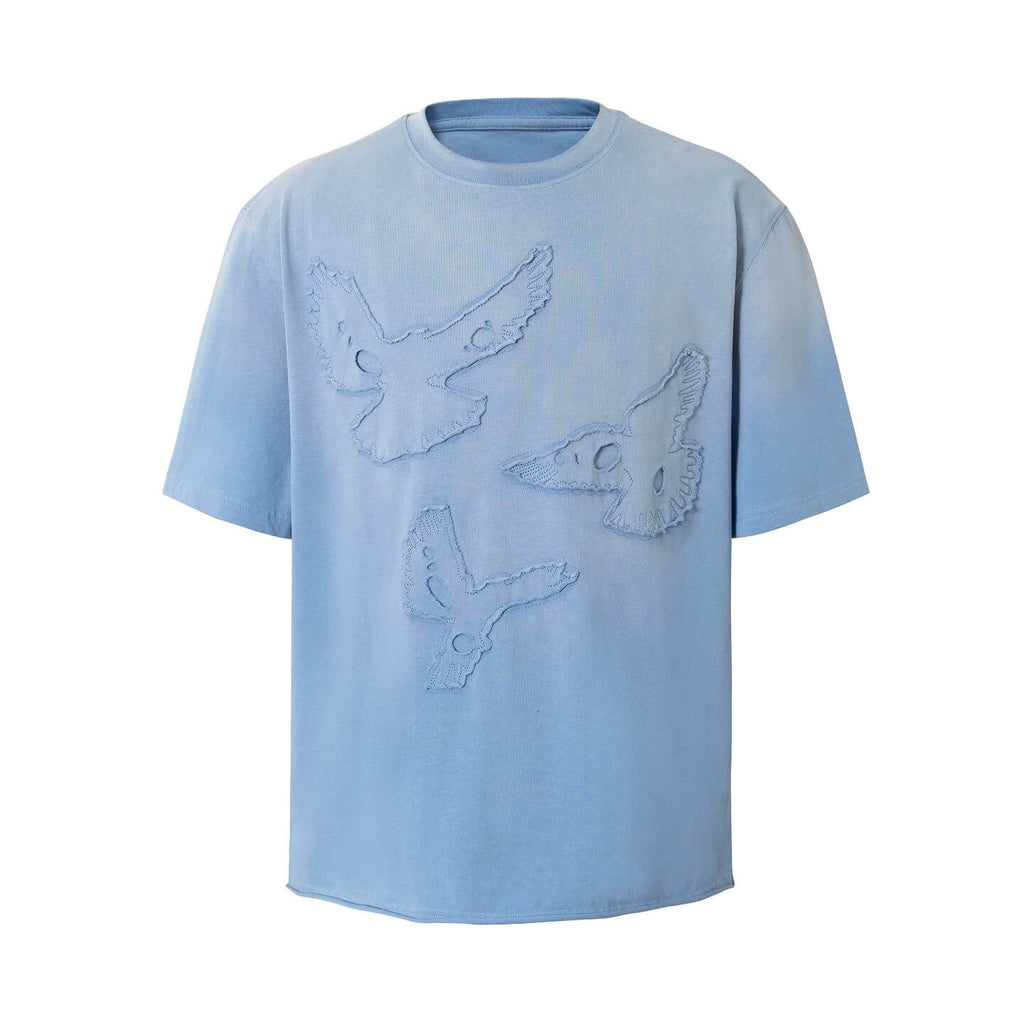YADcrew Peace Dove Patch Distressed Washed Tee