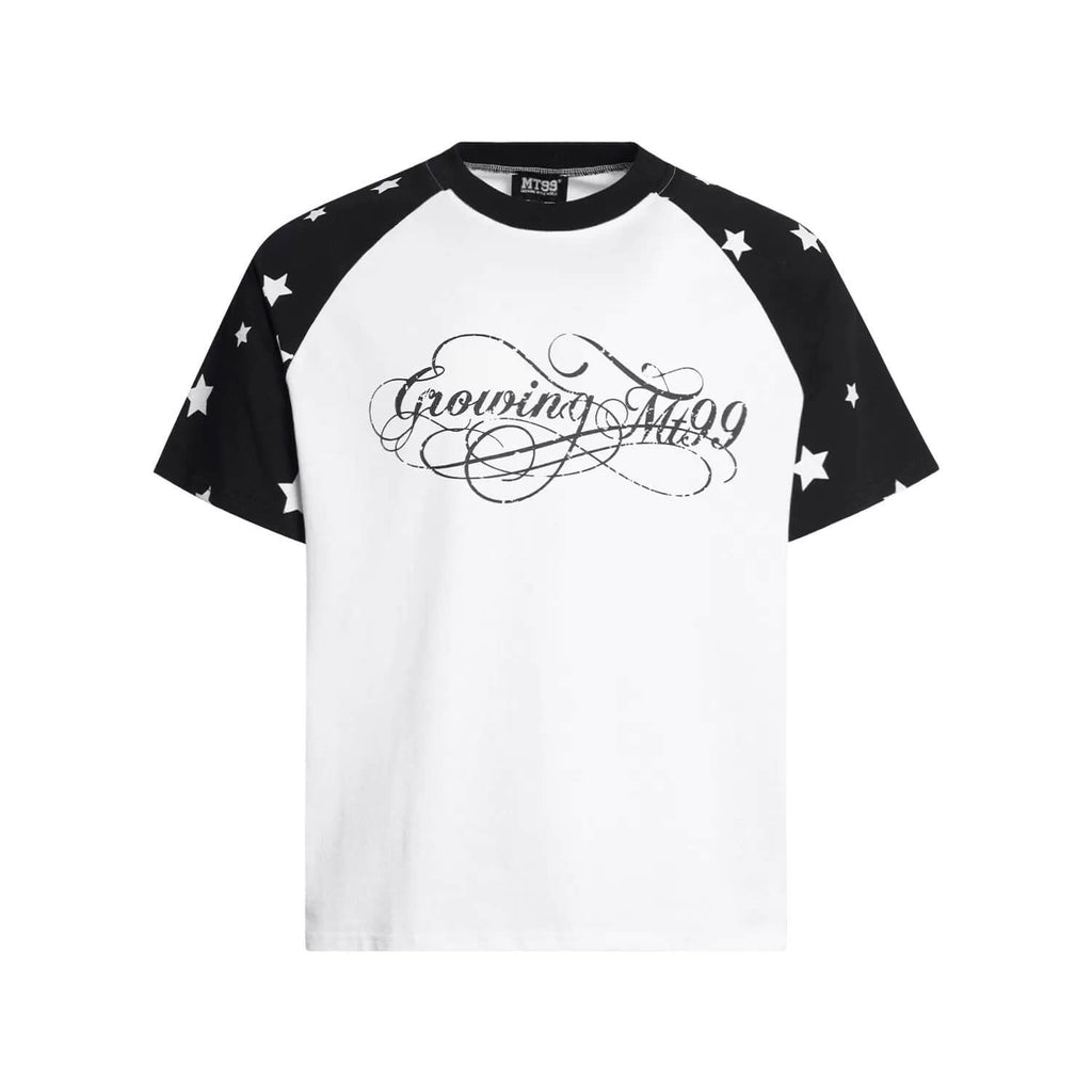 F3F Select Star Print Raglan Color Block Tee