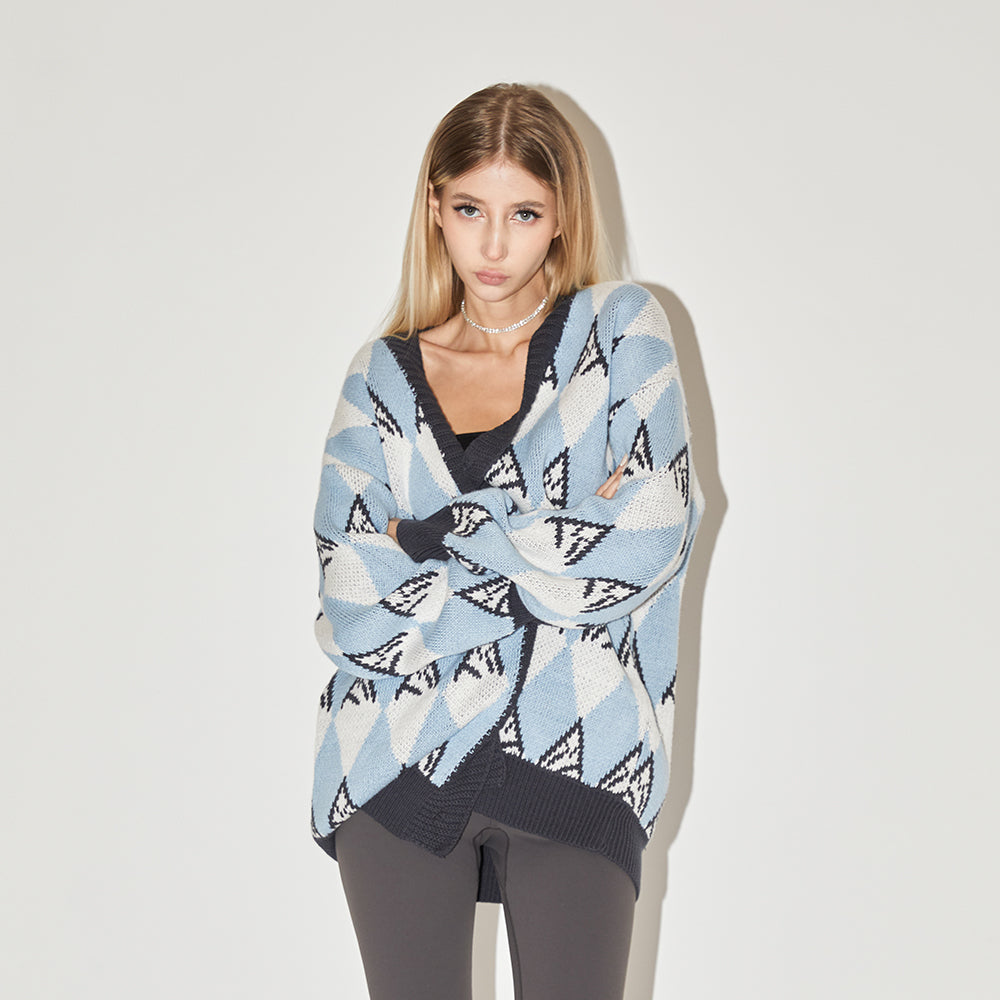 EMPTY REFERENCE Snow Mountain Stitching Cardigan