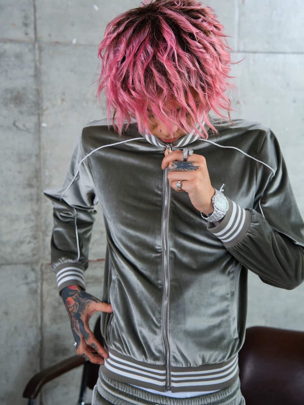 TGFCLUB PRIME KILLA Velvet Track Jacket