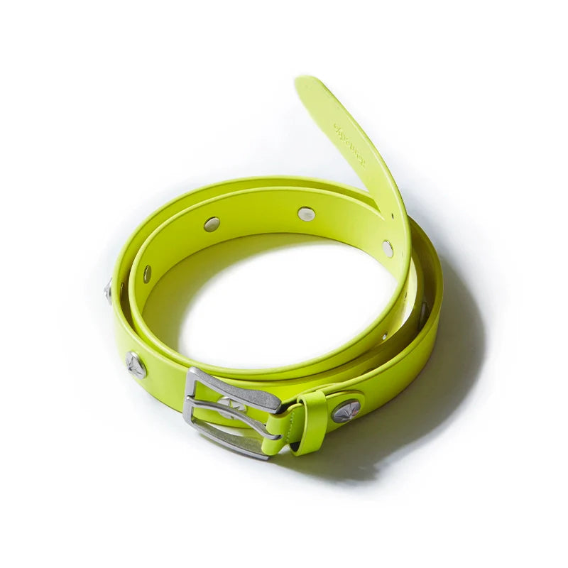 Remedy Neon Metal Studded Leather Belt