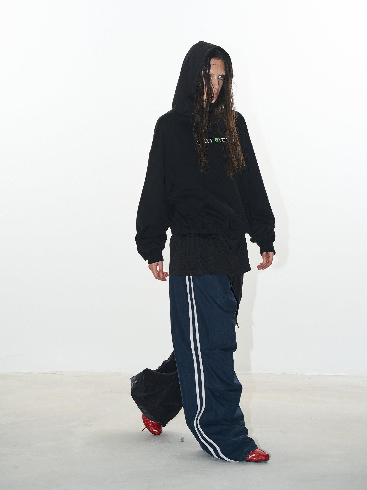 BLIND NO PLAN Layered Design Printed Hoodie