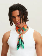 Small Town Kid Geometric Pattern Square Scarf