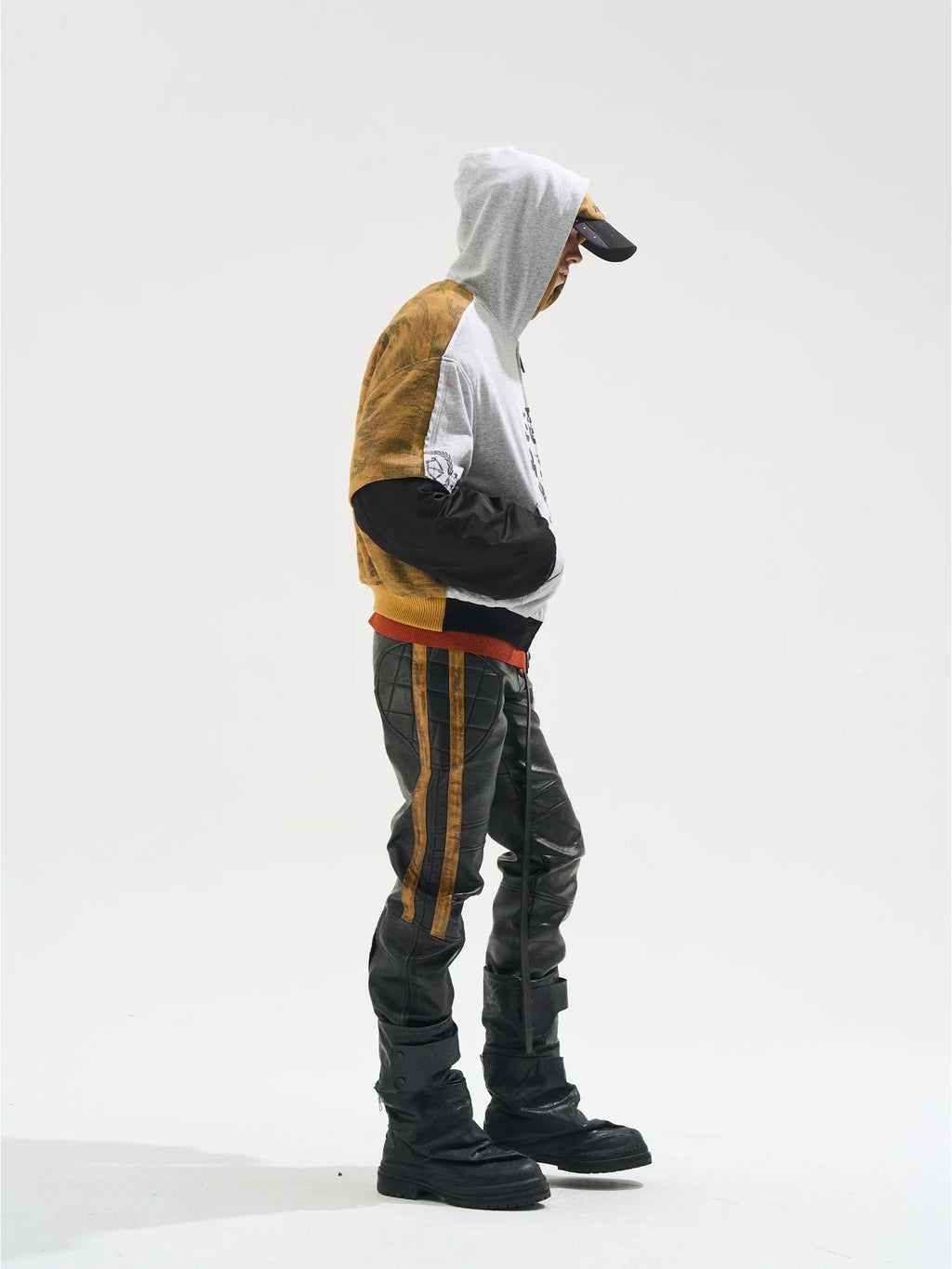 BLIND NO PLAN Reconstructed Patchwork Camouflage Padded MA-1 Jacket