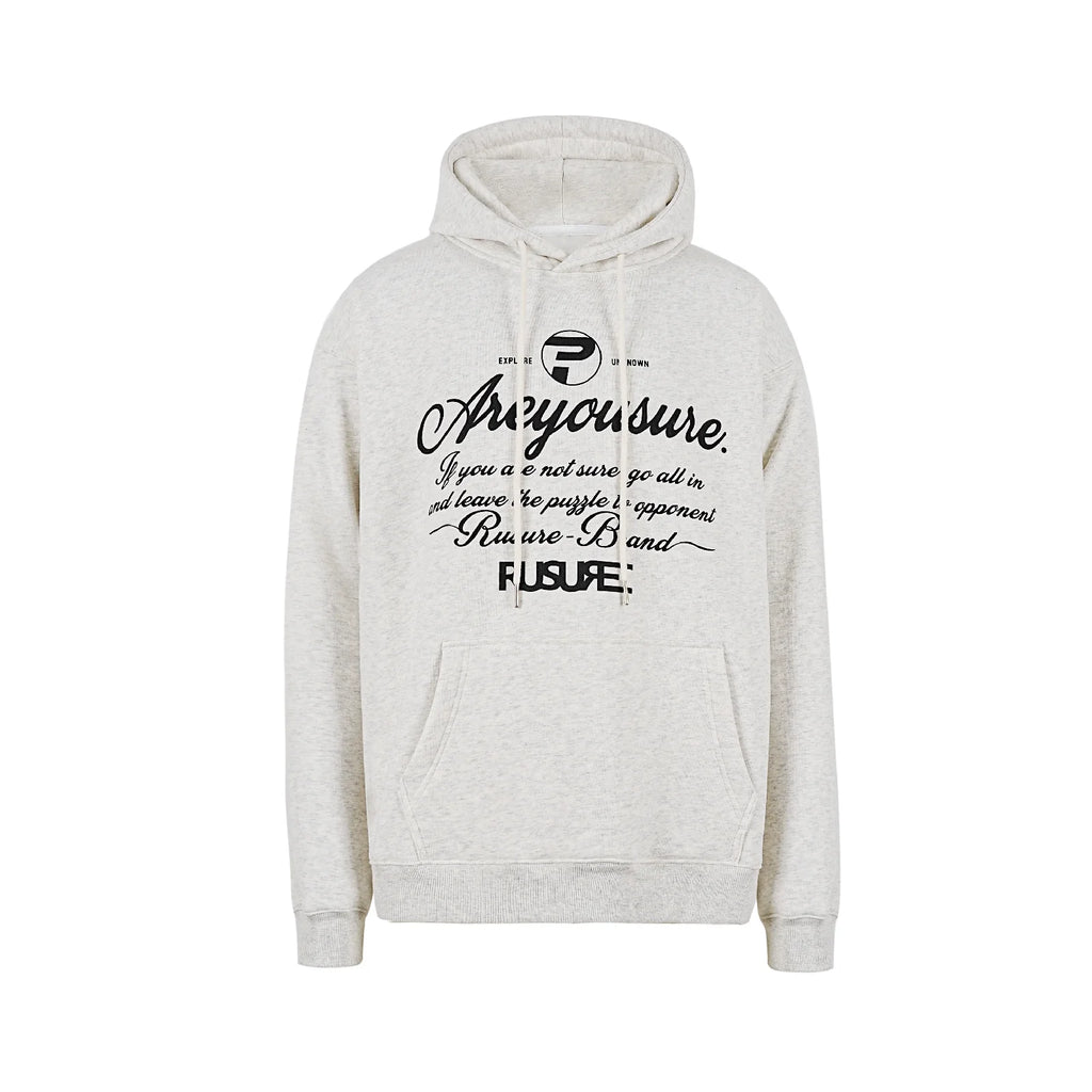 RUSURE Flower Gray Slogan Hoodie