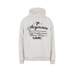 RUSURE Flower Gray Slogan Hoodie