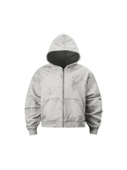 KARMANISTIC Rhinestone Logo Dirty Dye Zip Up Hoodie