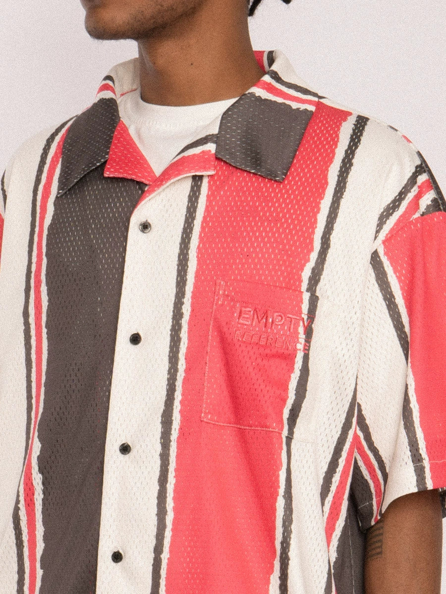 EMPTY REFERENCE Hand Painted Striped Short Sleeved Shirt