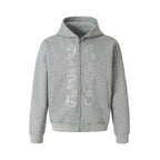 YADcrew Pearl Embroidery Zip Up Hoodie