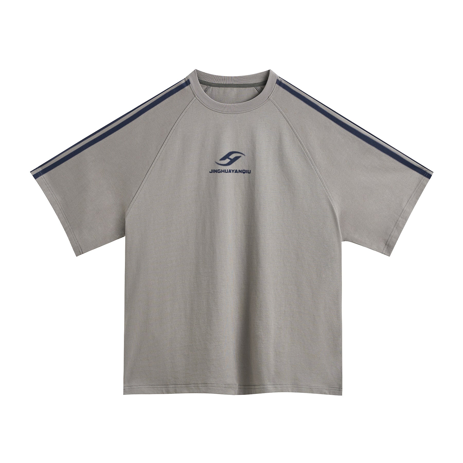 JHYQ Striped Shoulder Logo Printing Tee