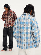 Small Town Kid Cross Logo Original Plaid Full-Print Long Sleeve Shirt
