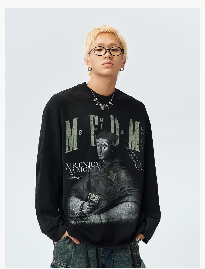 MEDM Clown Oil Painting Long Sleeve Tee