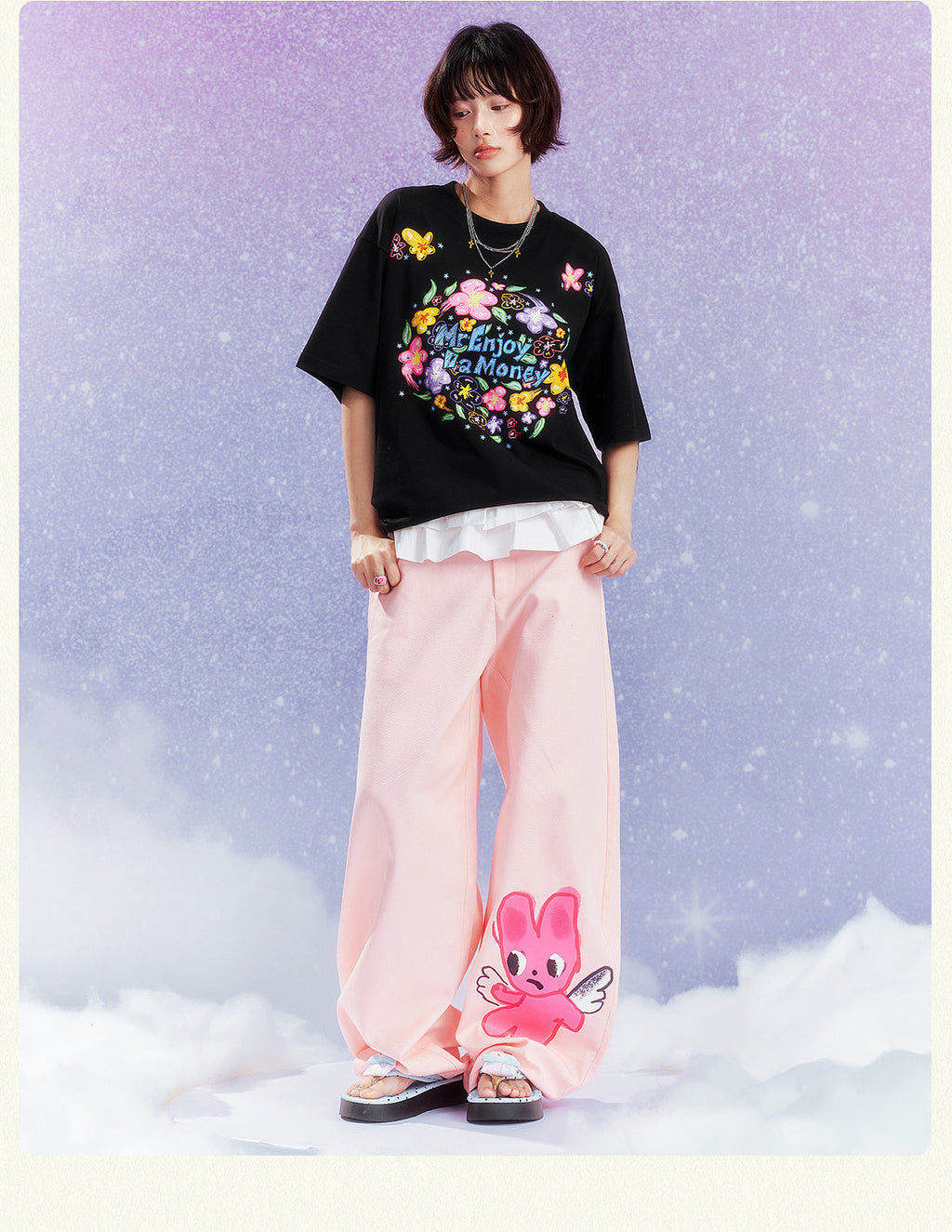 MEDM Graffiti Flower Print Tee