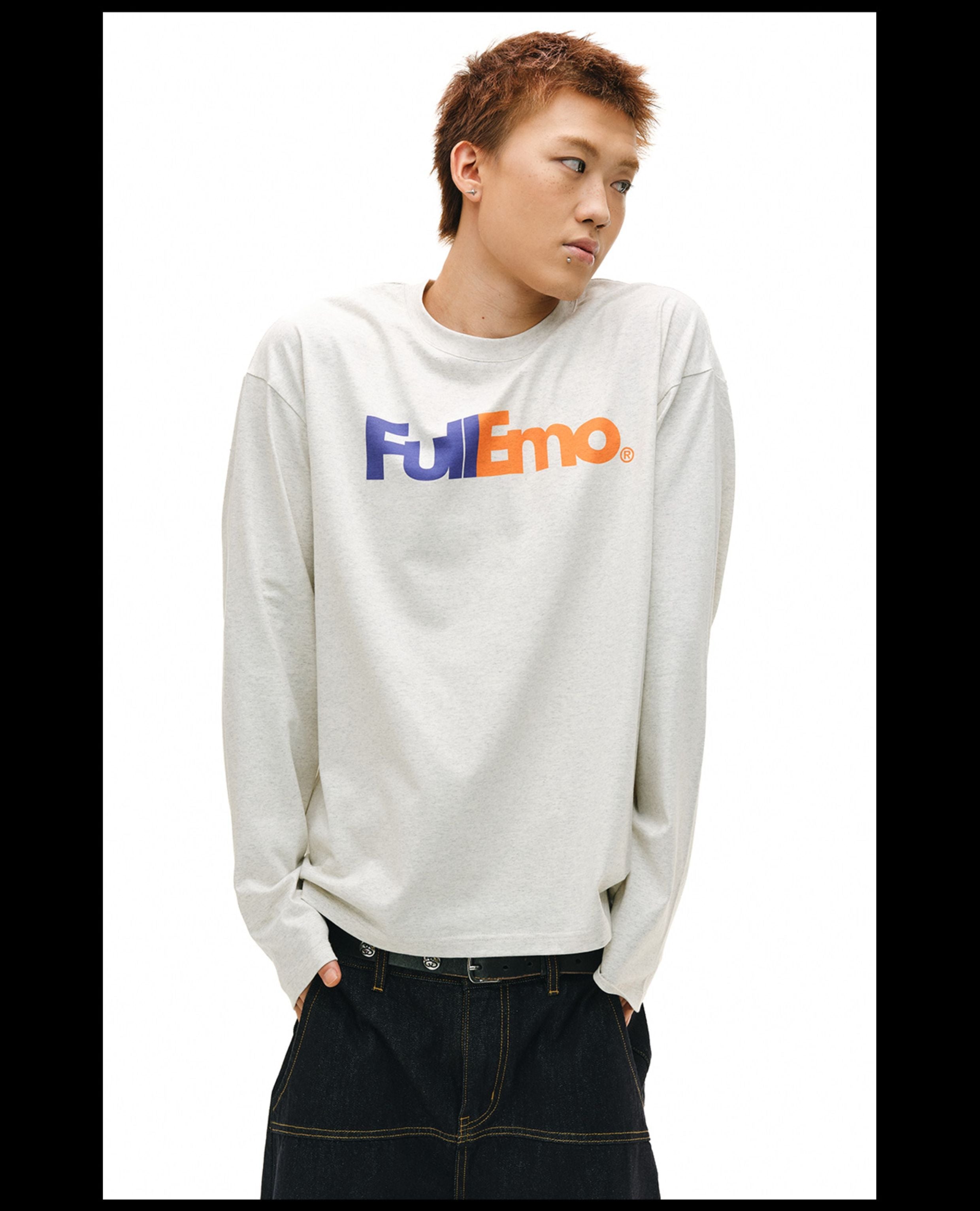 NOVACAM Vintage Playful Logo Long Sleeve Tee