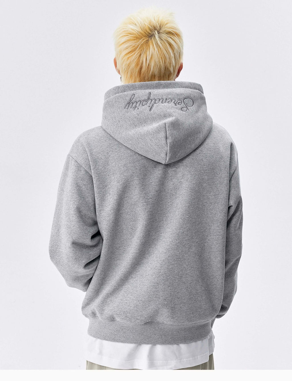 MEDM Basic One Point Embroidered Logo Oversized Hoodie