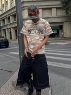 STEEPC Aged Desert Camo Pearl Embellished Print Tee