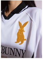 Remedy HONEYBUNNY Rabbit Embroidered Soccer Jersey Polo Shirt
