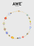 AWE Colorful Love Heart Beaded Pearl Necklace