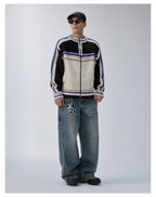F2CE Color Block Zip Knit Cowichan Cardigan