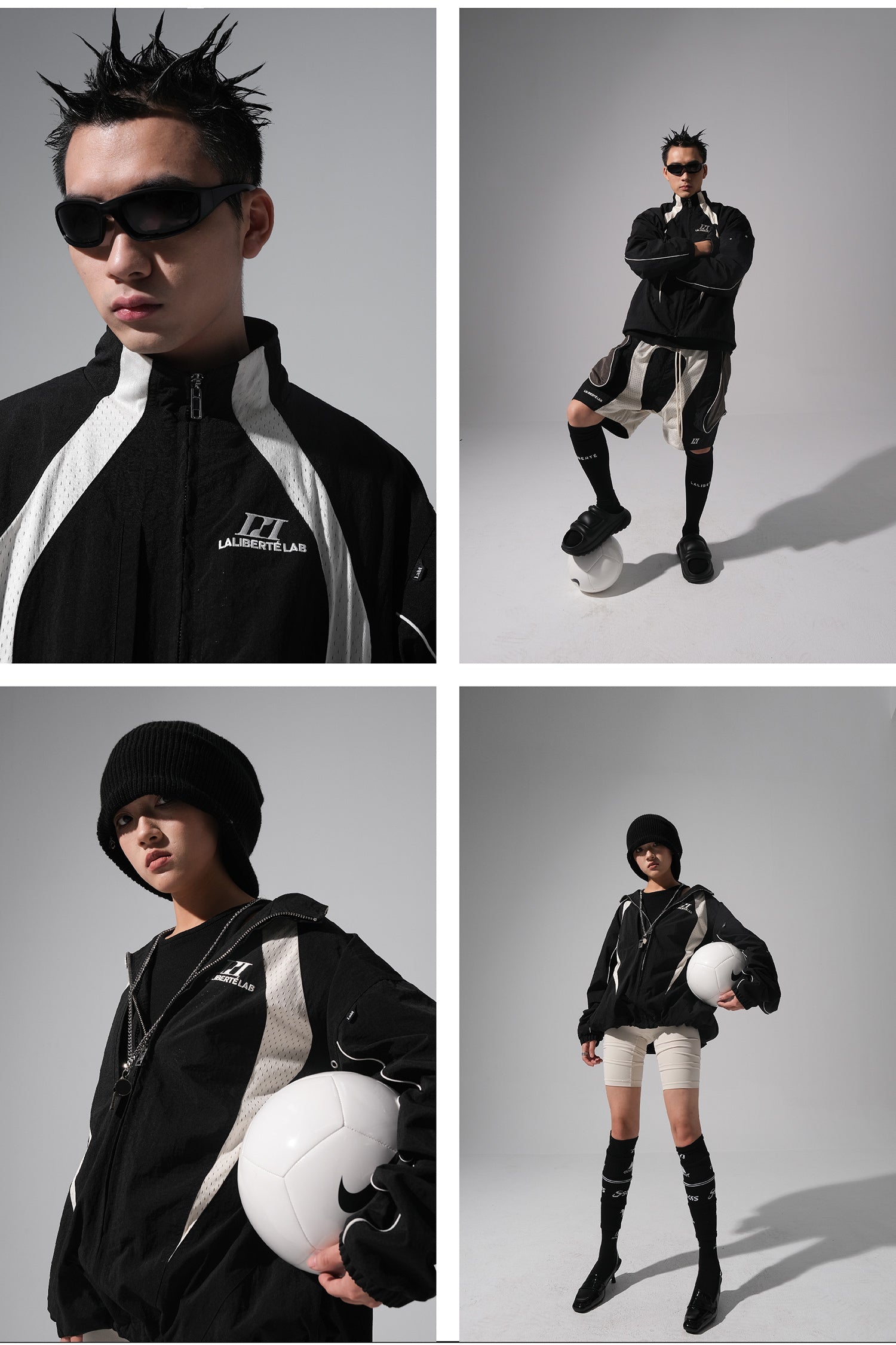 Labt Contrast Stitch Nylon Track Jacket